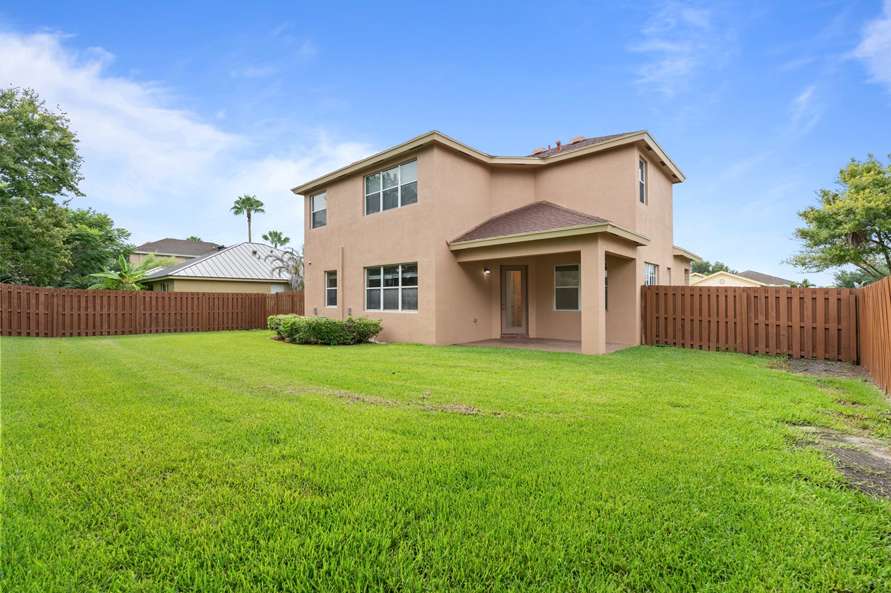 back with fenced yard